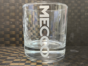 vector logo on glass