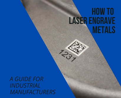 Laser engraved metal part with QR code and numerical information